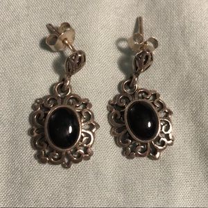 Black and silver earrings